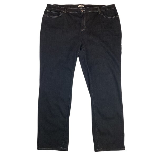 Eileen Fisher Womens 24W Black Denim Jeans Organic Cotton Blend Straight - Picture 2 of 9